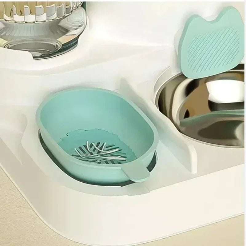 Cat Bowl Automatic Feeder for Cats, Dogs, Pets, Water Dispensers, Integrated Cat Bowl, Cat Food Basin, Dogs, Eating, Drinking Wa
